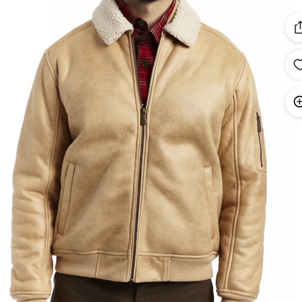 Rainforest Faux Shearling Lined Aviator Jacket